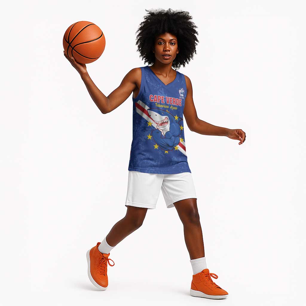 Custom Cabo Verde Football Basketball Jersey Go Tubaroes Azuis - African Pride