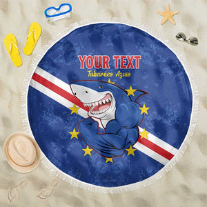 Custom Cabo Verde Football Beach Blanket Go Tubaroes Azuis
