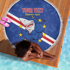 Custom Cabo Verde Football Beach Blanket Go Tubaroes Azuis