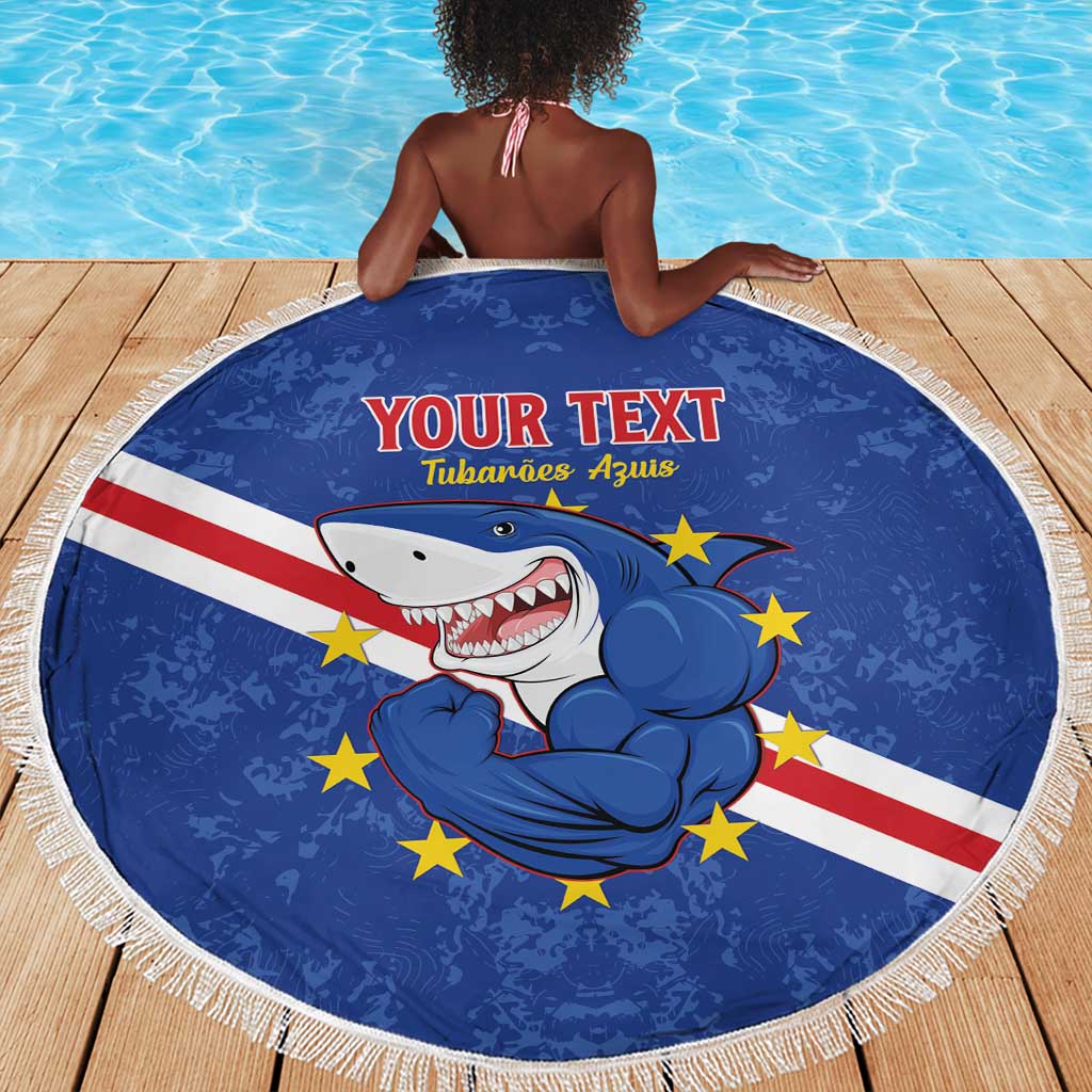 Custom Cabo Verde Football Beach Blanket Go Tubaroes Azuis