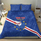 Custom Cabo Verde Football Bedding Set Go Tubaroes Azuis