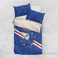 Custom Cabo Verde Football Bedding Set Go Tubaroes Azuis