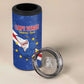 Custom Cabo Verde Football 4 in 1 Can Cooler Tumbler Go Tubaroes Azuis