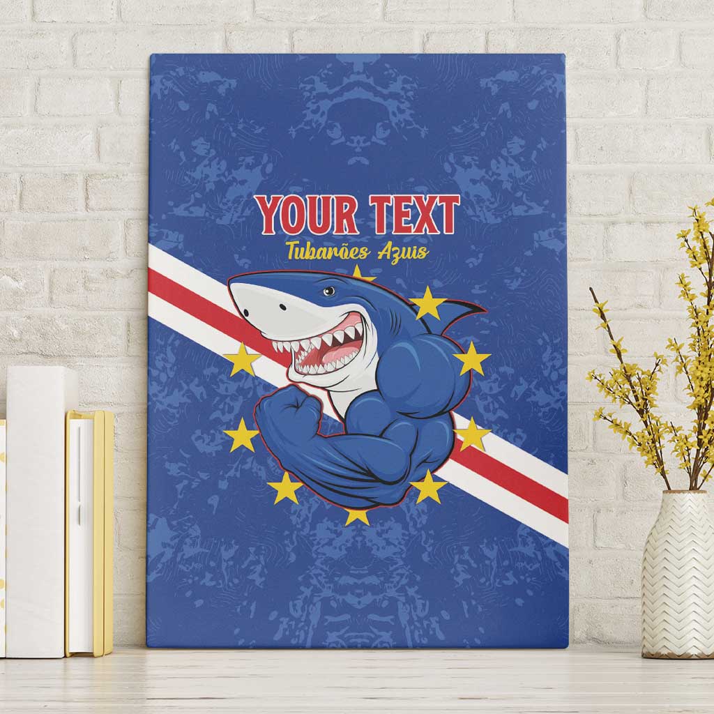Custom Cabo Verde Football Canvas Wall Art Go Tubaroes Azuis