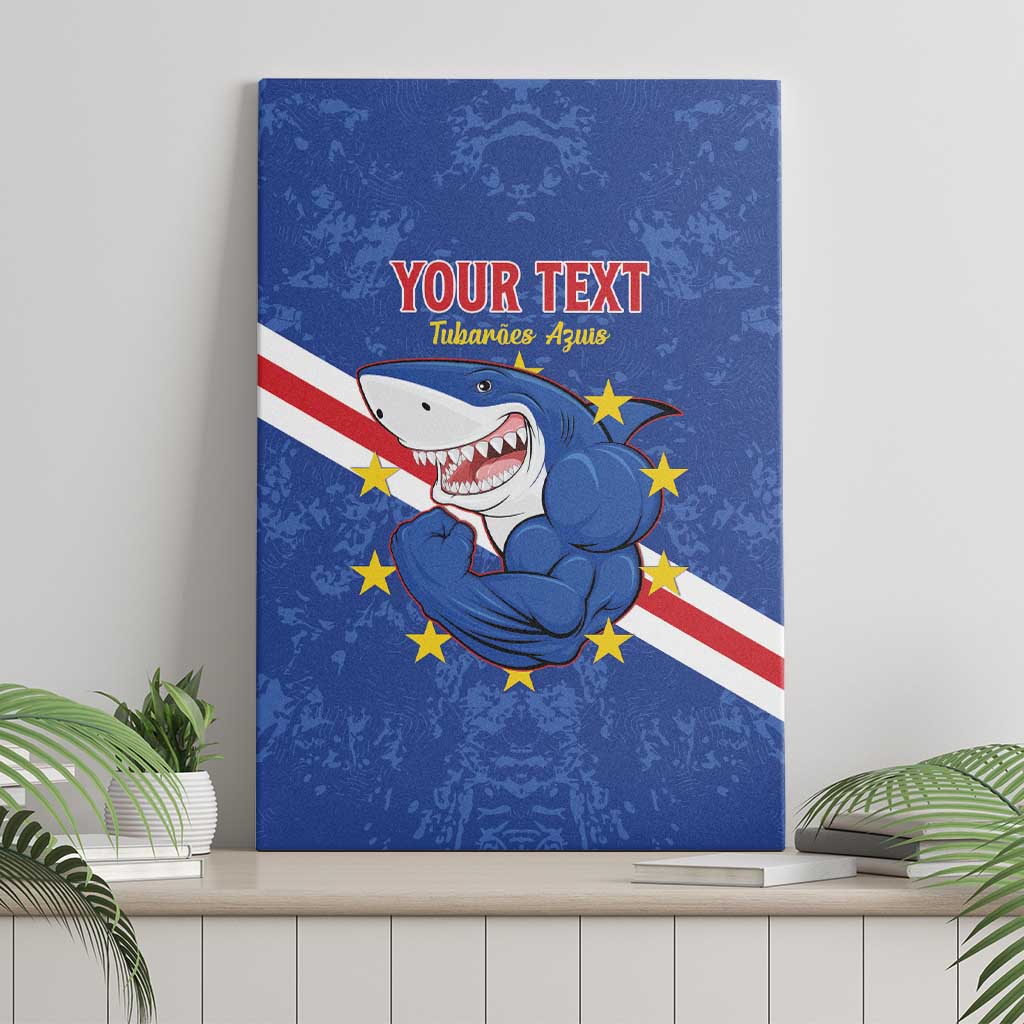 Custom Cabo Verde Football Canvas Wall Art Go Tubaroes Azuis