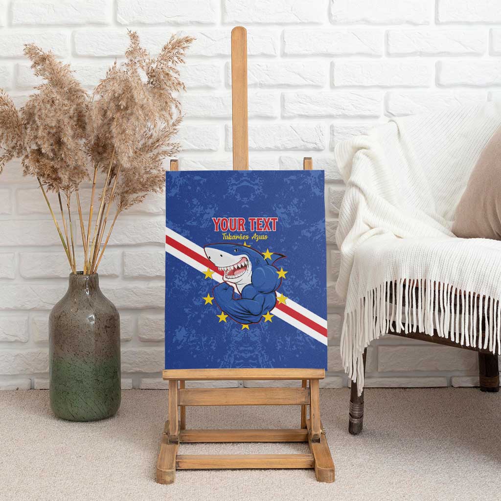 Custom Cabo Verde Football Canvas Wall Art Go Tubaroes Azuis