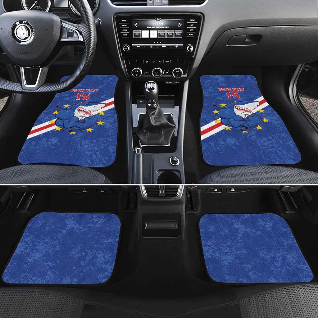 Custom Cabo Verde Football Car Mats Go Tubaroes Azuis