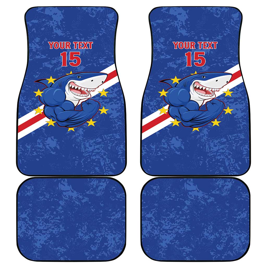 Custom Cabo Verde Football Car Mats Go Tubaroes Azuis
