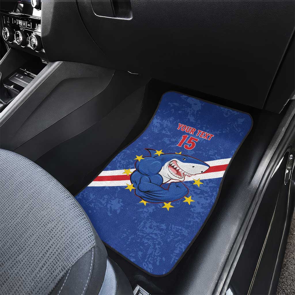 Custom Cabo Verde Football Car Mats Go Tubaroes Azuis