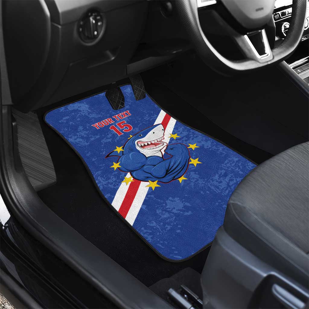 Custom Cabo Verde Football Car Mats Go Tubaroes Azuis