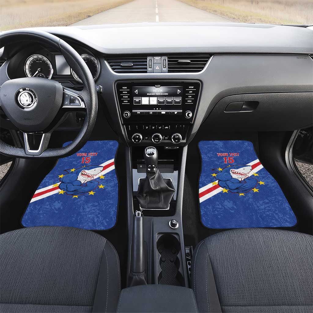 Custom Cabo Verde Football Car Mats Go Tubaroes Azuis