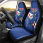 Custom Cabo Verde Football Car Seat Cover Go Tubaroes Azuis