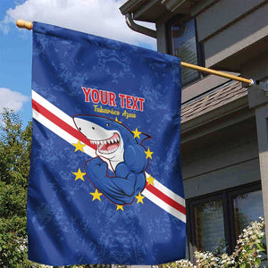 Custom Cabo Verde Football Garden Flag Go Tubaroes Azuis