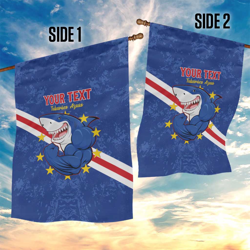Custom Cabo Verde Football Garden Flag Go Tubaroes Azuis