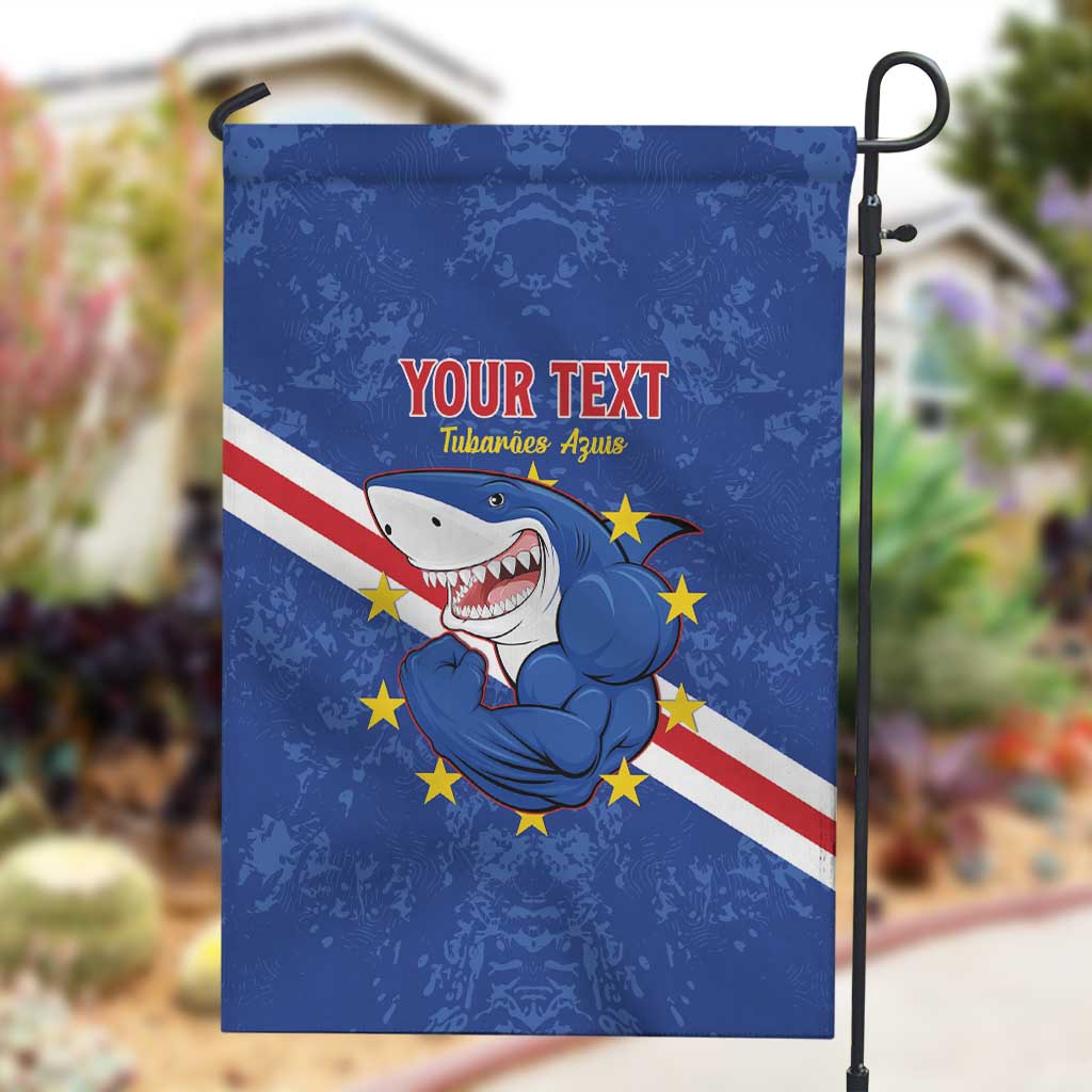 Custom Cabo Verde Football Garden Flag Go Tubaroes Azuis