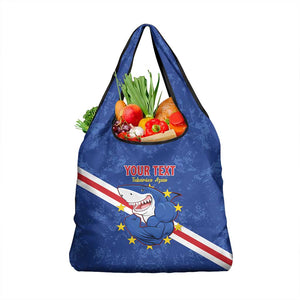 Custom Cabo Verde Football Grocery Bag Go Tubaroes Azuis
