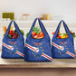 Custom Cabo Verde Football Grocery Bag Go Tubaroes Azuis