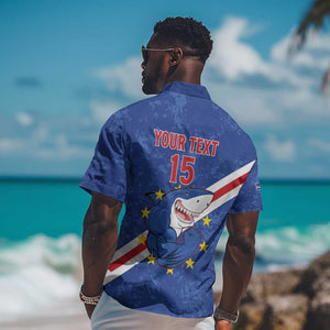 Custom Cabo Verde Football Hawaiian Shirt Go Tubaroes Azuis