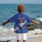 Custom Cabo Verde Football Kid Hawaiian Shirt Go Tubaroes Azuis