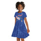 Custom Cabo Verde Football Kid Short Sleeve Dress Go Tubaroes Azuis