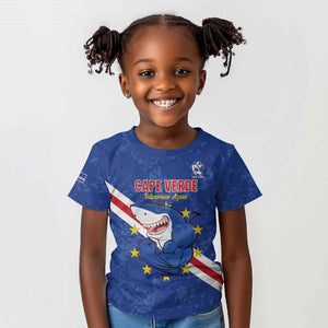 Custom Cabo Verde Football Kid T shirt Go Tubaroes Azuis