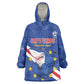 Custom Cabo Verde Football Kid Wearable Blanket Hoodie Go Tubaroes Azuis