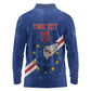 Custom Cabo Verde Football Long Sleeve Polo Shirt Go Tubaroes Azuis