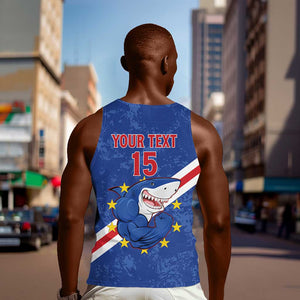 Custom Cabo Verde Football Men Tank Top Go Tubaroes Azuis
