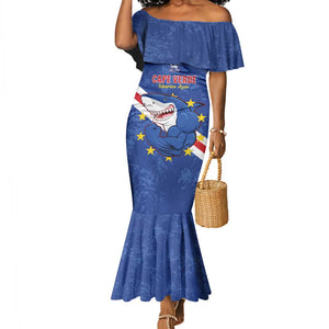 Custom Cabo Verde Football Mermaid Dress Go Tubaroes Azuis