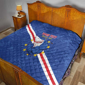 Custom Cabo Verde Football Quilt Go Tubaroes Azuis