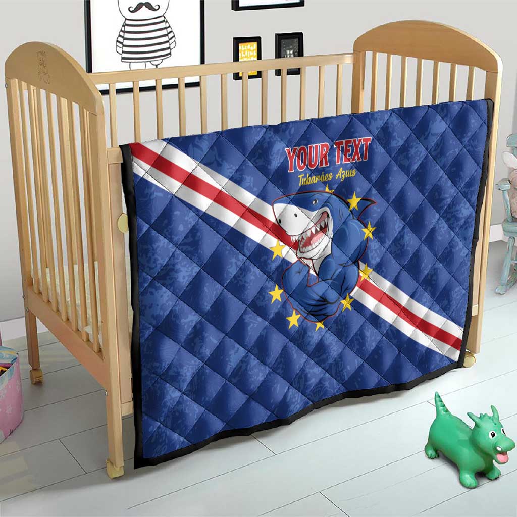 Custom Cabo Verde Football Quilt Go Tubaroes Azuis