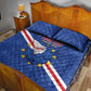 Custom Cabo Verde Football Quilt Bed Set Go Tubaroes Azuis