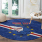 Custom Cabo Verde Football Round Carpet Go Tubaroes Azuis