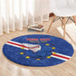 Custom Cabo Verde Football Round Carpet Go Tubaroes Azuis