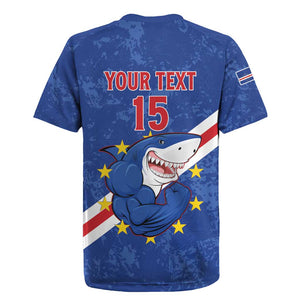Custom Cabo Verde Football Rugby Jersey Go Tubaroes Azuis