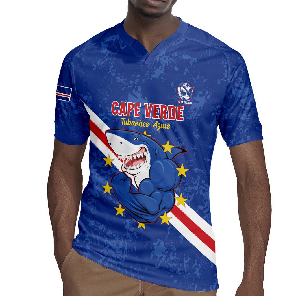 Custom Cabo Verde Football Rugby Jersey Go Tubaroes Azuis