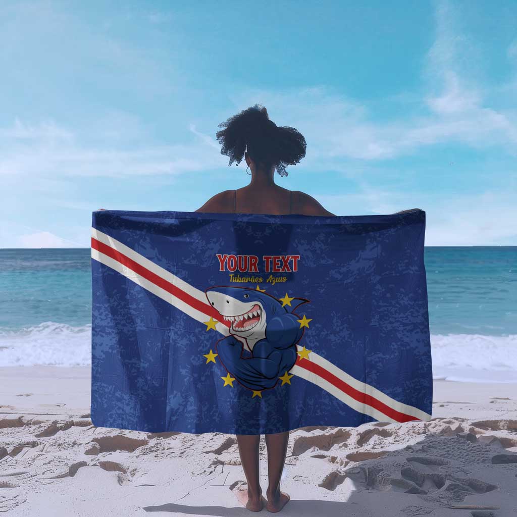 Custom Cabo Verde Football Sarong Go Tubaroes Azuis