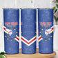 Custom Cabo Verde Football Skinny Tumbler Go Tubaroes Azuis