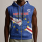 Custom Cabo Verde Football Sleeveless Zip Hoodie Go Tubaroes Azuis - African Pride