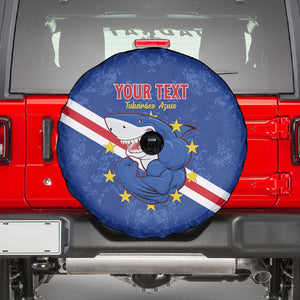 Custom Cabo Verde Football Spare Tire Cover Go Tubaroes Azuis