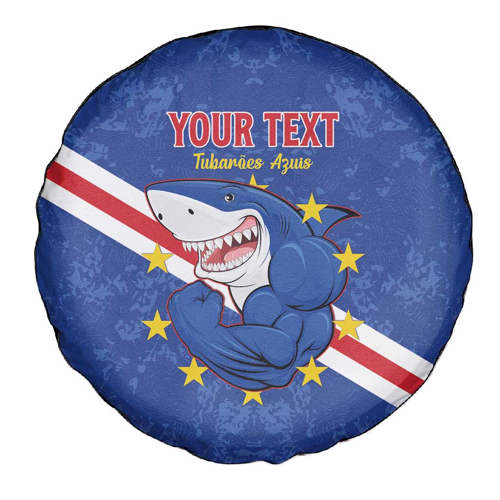 Custom Cabo Verde Football Spare Tire Cover Go Tubaroes Azuis
