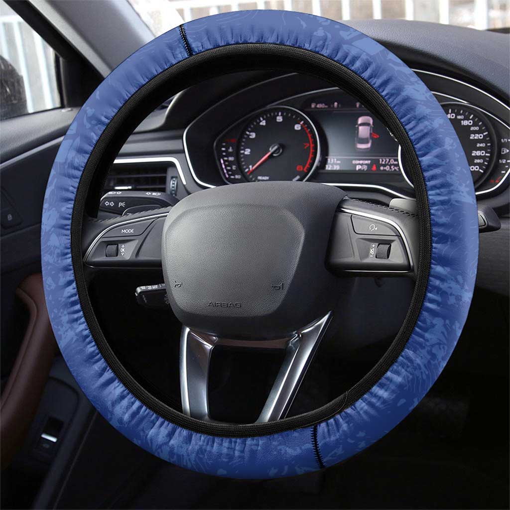 Cabo Verde Football Steering Wheel Cover Go Tubaroes Azuis
