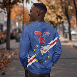 Custom Cabo Verde Football Sweatshirt Go Tubaroes Azuis