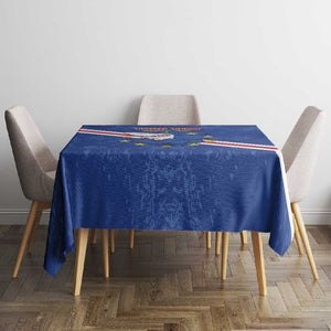 Custom Cabo Verde Football Tablecloth Go Tubaroes Azuis