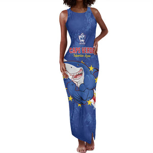 Custom Cabo Verde Football Tank Maxi Dress Go Tubaroes Azuis