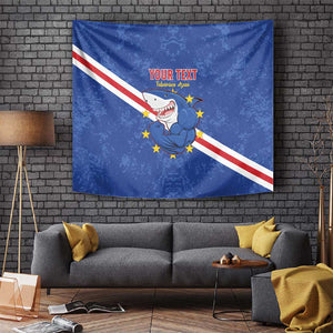 Custom Cabo Verde Football Tapestry Go Tubaroes Azuis