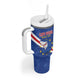 Custom Cabo Verde Football Tumbler With Handle Go Tubaroes Azuis