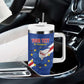 Custom Cabo Verde Football Tumbler With Handle Go Tubaroes Azuis