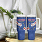 Custom Cabo Verde Football Tumbler With Handle Go Tubaroes Azuis