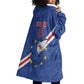 Custom Cabo Verde Football Wearable Blanket Hoodie Go Tubaroes Azuis